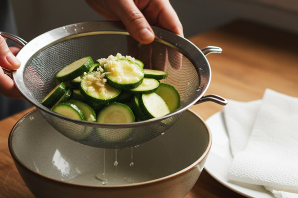 آماده کردن کدوسبز باری تهیه پیتزا