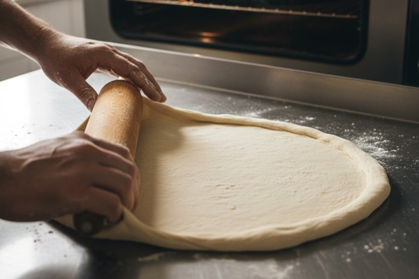 باز کردن خمیر پیتزا