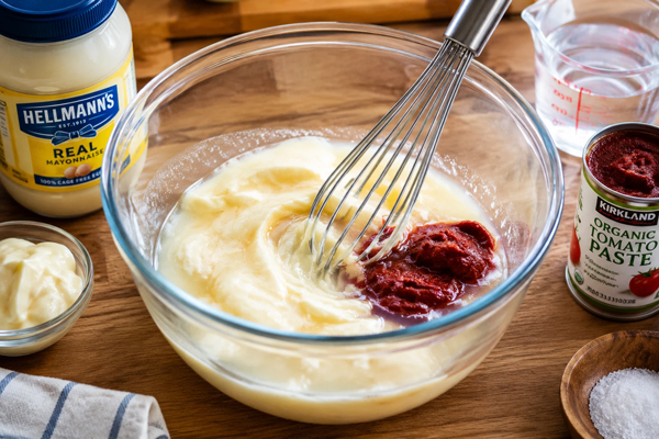 مخلوط کردن مواد سس ژاپنی