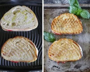 گریل کردن ساندویچ پنیری