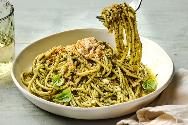 سرو پاستا با سس پستو 