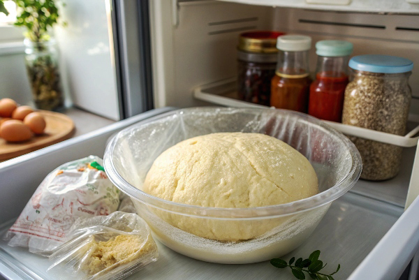تهیه خمیر نان برنجی و قرار دادن در یخچال