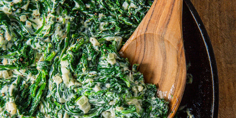 طرز تهیه اسفناج خامه ای