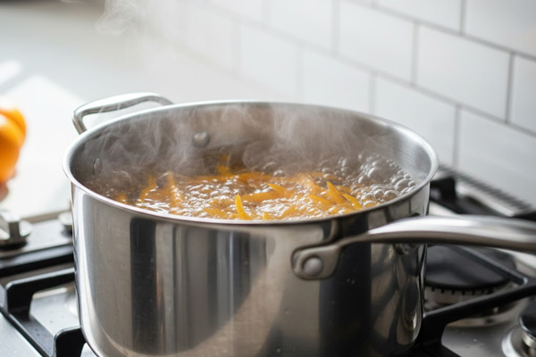 جوشاندن خلال پوست پرتقال‌ها