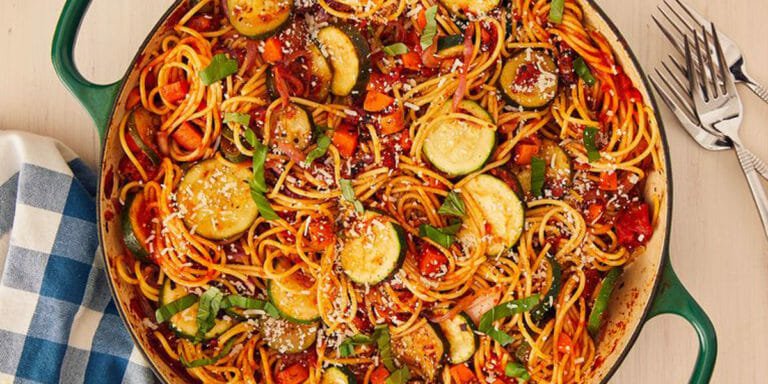 طرز تهیه اسپاگتی گیاهی