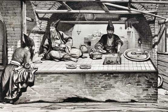 خرید غذا از آشپزخانه های بازاری در دوره قاجار 