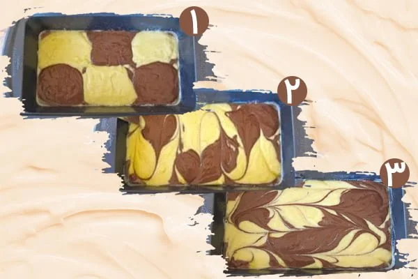 طرز پخت و شکل دهی کیک دو رنگ یا کیک زبرا