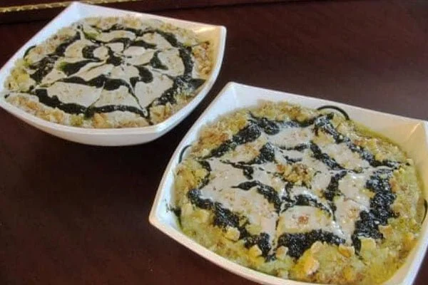 تزیین کشک بادمجان ابر و بادی