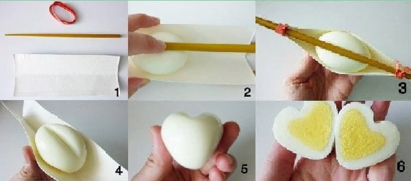 تزیین تخم مرغ به شکل قلب