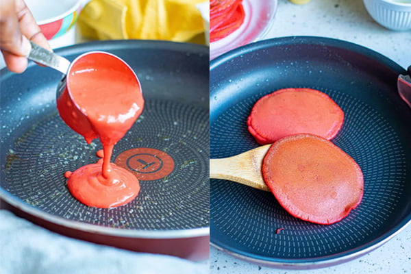 Making Red Velvet Pancake