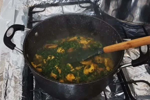 مراحل پخت قرمه سبزی با مرغ