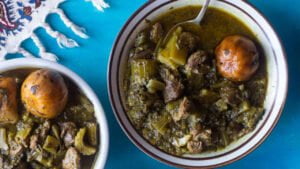 طرز تهیه خورشت کرفس با لوبیا