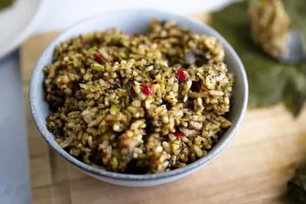 مواد داخل دلمه برگ انگور ترکیه ای