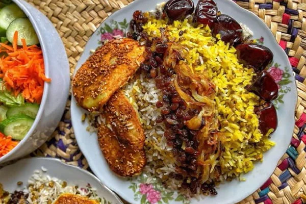 تزیین عدس پلو ساده