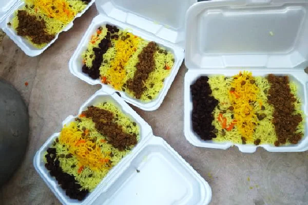 تزیین عدس پلو برای مدرسه