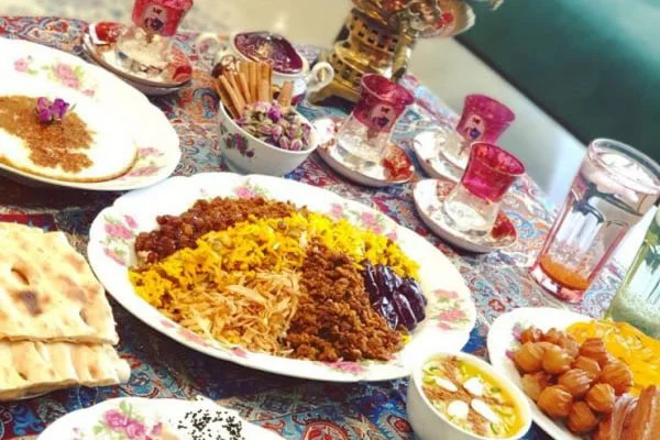 تزیین عدس پلو برای افطار