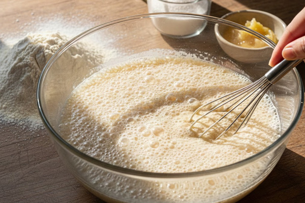 آماده کردن خمیرمایه نان شیرمال شیرین