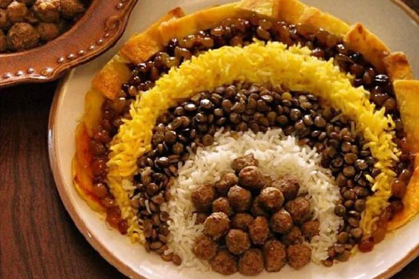 تزیین عدس پلوی مجلسی