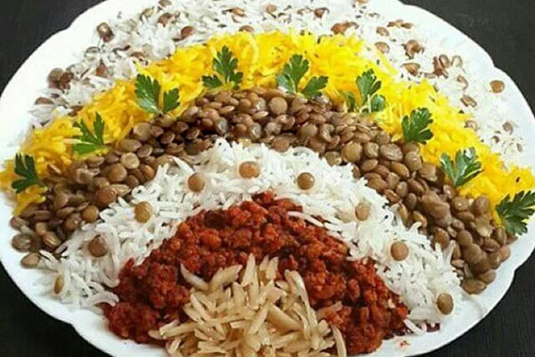تزیین عدس پلو مناسب نذری