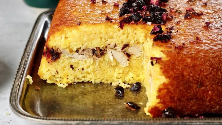 ته چین مرغ ساده و خوشمزه