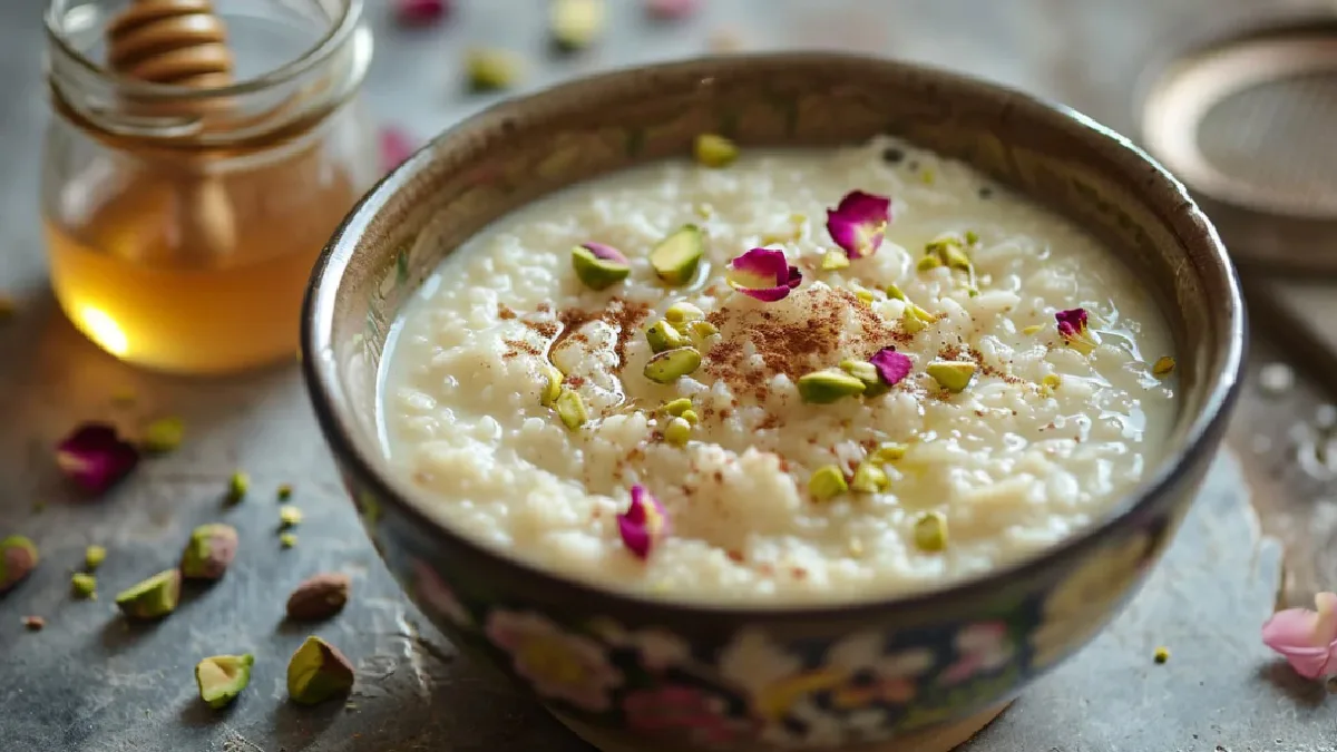 طرز تهیه شیر برنج با خامه