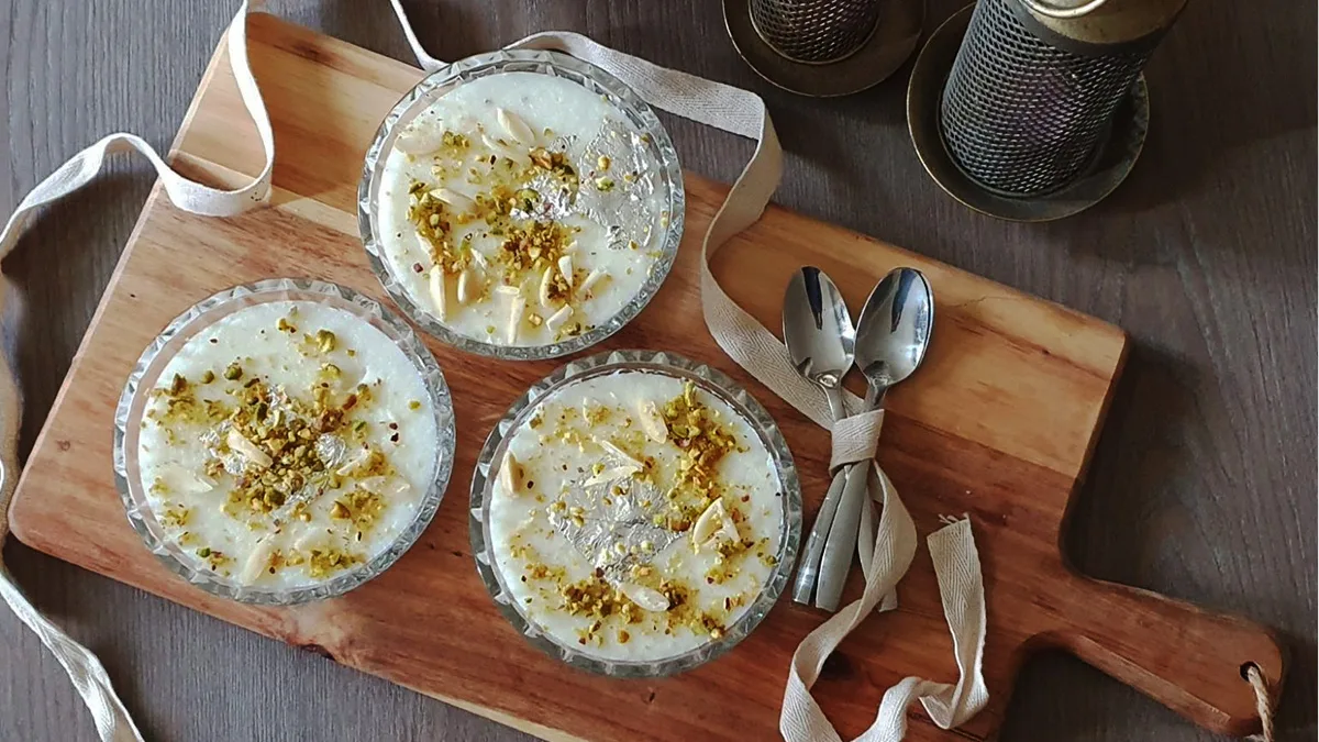 طرز تهیه فرنی بدون شیر