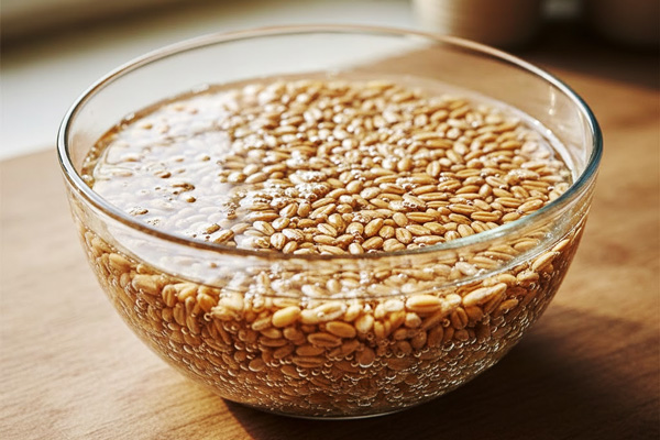 خیساندن گندم برای تهیه حلیم با گوشت گوسفندی