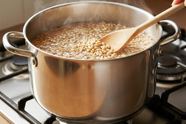 پخت گندم برای حلیم با گوشت گوسفندی