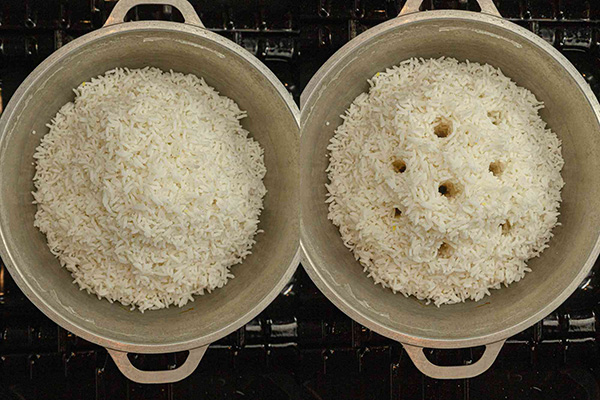 آبکش کردن برنج برای چلو گوشت ساده
