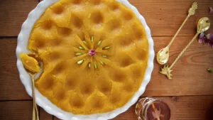 طرز تهیه حلوا شیر با زعفران