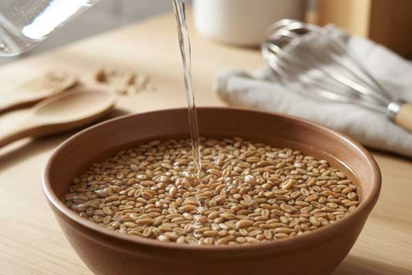 خیساندن گندم برای تهیه حلیم مشهدی