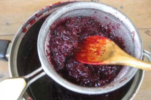 نحوه صاف کردن توت سیاه پخته