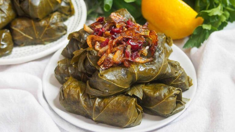 طرز تهیه دلمه برگ بدون لپه