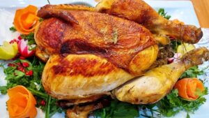 طرز تهیه مرغ شکم پر