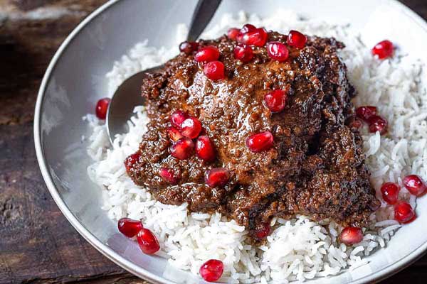 فسنجان با گوشت قلقلی و کدو حلوایی