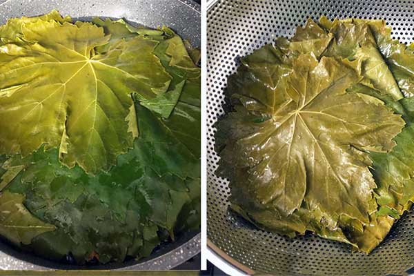 آماده کردن برگ مو برای دلمه