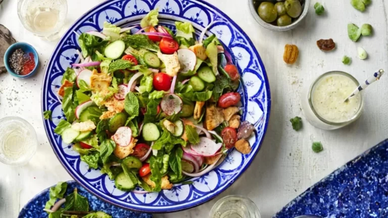 طرز تهیه سالاد فتوش با سس مخصوص