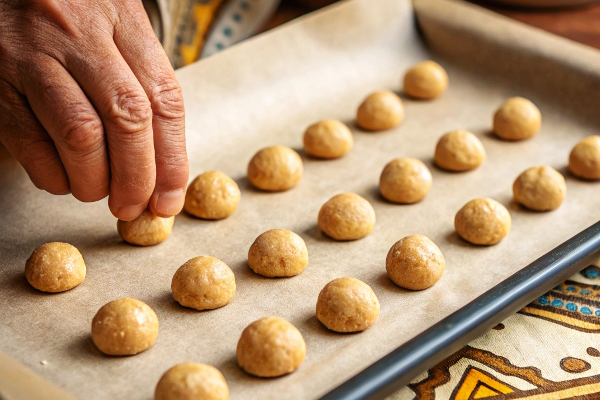 فرم دادن خمیر در تهیه شیرینی شستی زنجان
