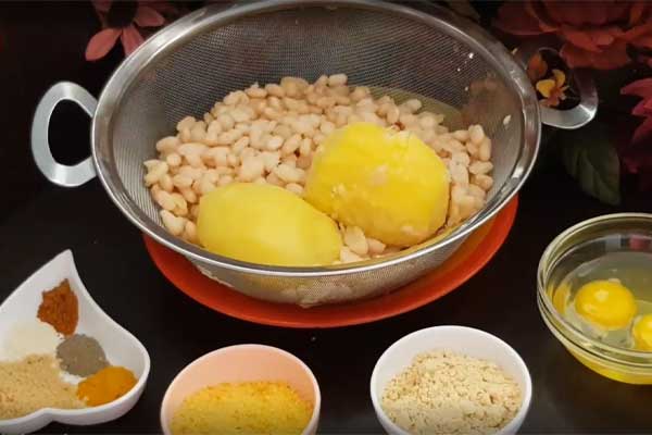 مواد اولیه برای تهیه کوکوی لوبیا سفید