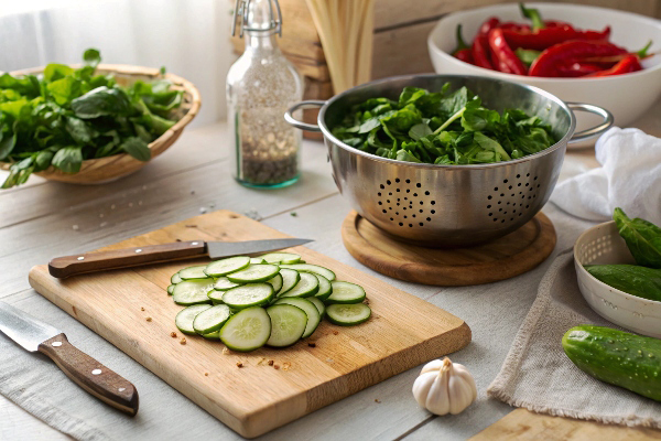 آماده کردن مواد اولیه در تهیه ترشی خرفه و بادمجان
