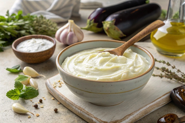 استفاده از ماست تازه و پر چرب در تهیه بورانی بادمجان