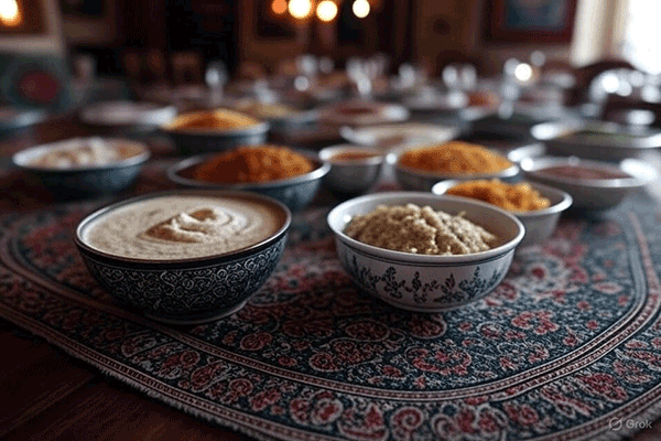 سفره غذای ایرانی با ماست