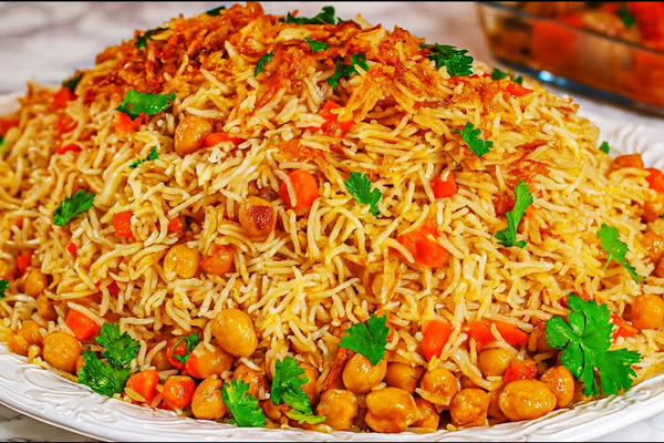 سرو پلو ازبکی با نخود