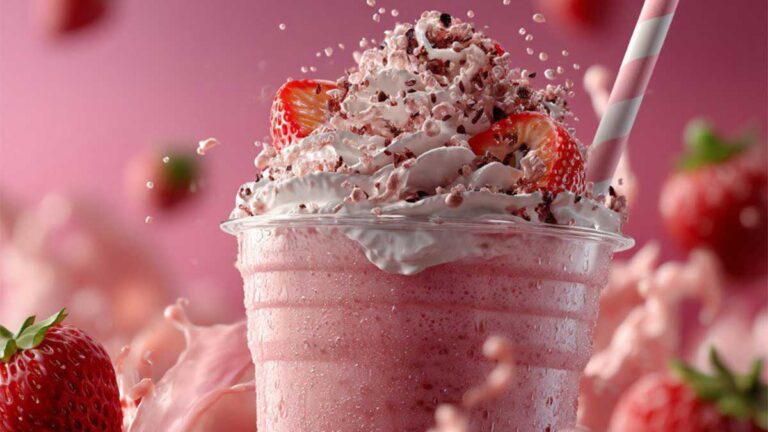 طرز تهیه میلک شیک توت فرنگی
