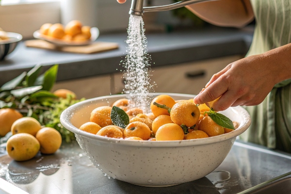 شست‌وشوی دقیق ازگیل‌ها برای رب