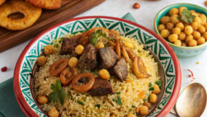 طرز تهیه پلو عربی با نخود و گوشت