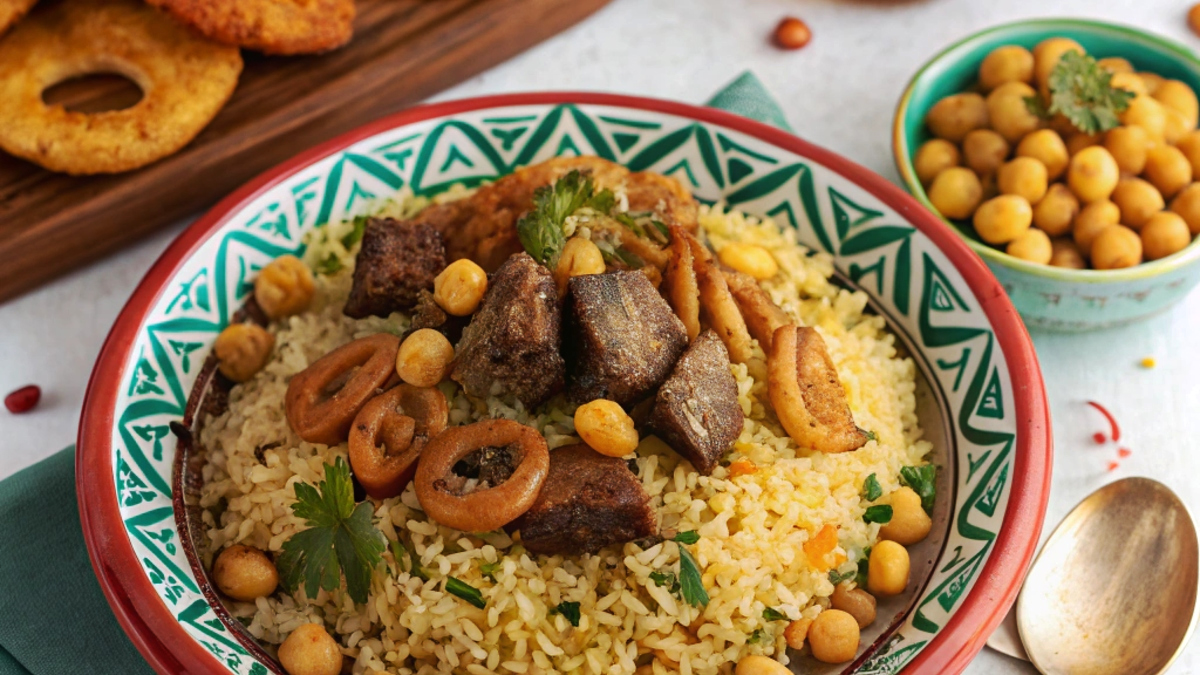 طرز تهیه پلو عربی با نخود و گوشت