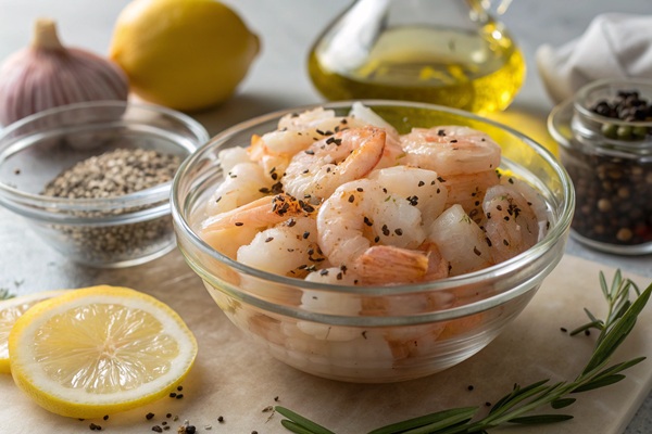 آماده‌سازی میگوها برای میگو پفکی