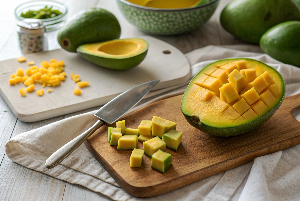 آماده کردن انبه در تهیه ترشی انبه چابهاری