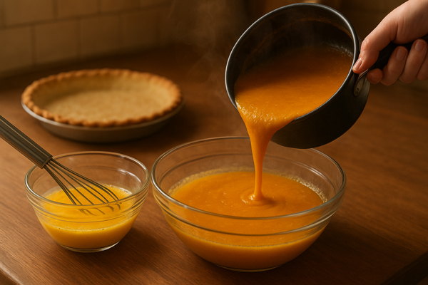 آماده کردن مواد میانی پای خرمالو